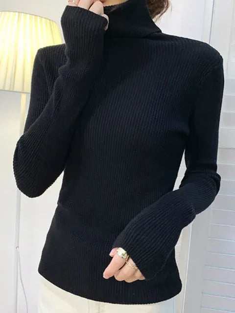 Pull chaud à col roulé montant
